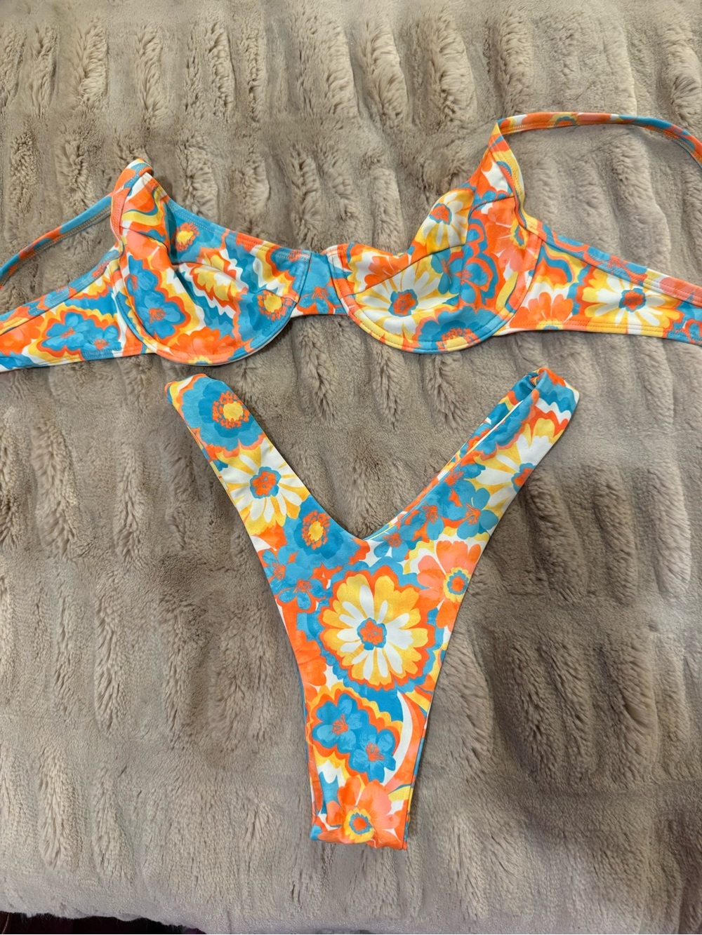 Kulani Kinis Orange & Blue Floral Bikini Set